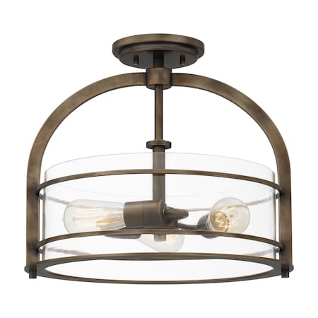 Quoizel Toscana 3-Light Statuary Bronze Semi-Flush Mount TOS1715SU